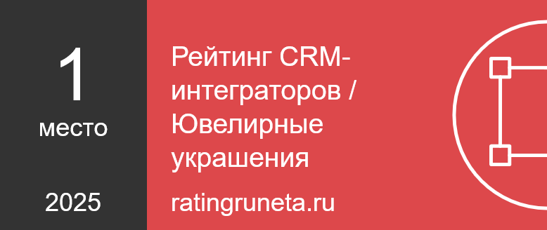 Рейтинг Рунета: CRM-интеграторы / Ювелирные украшения 2025 — 1 место