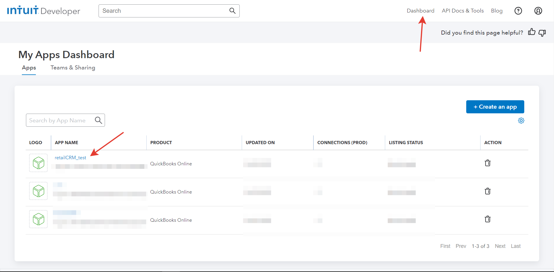 Интеграция QuickBooks и RetailCRM — Secret, QBO Company ID. Client ID и Client Secret: Нажимаем Dashboard и переходим в созданное приложение