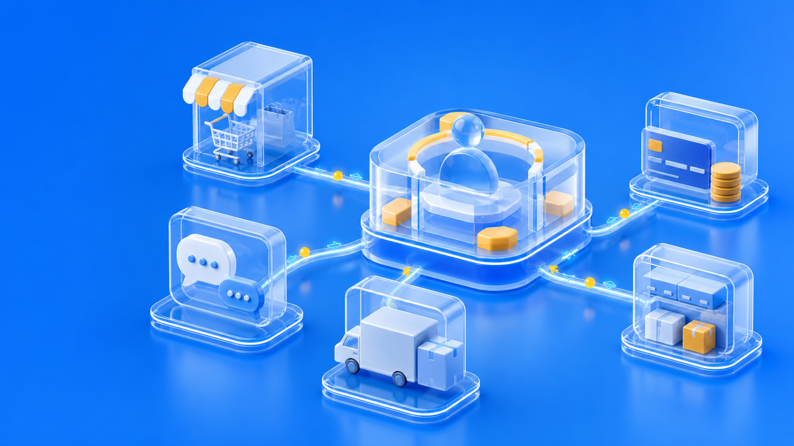 CRM в центре контура интеграций с магазином, чатами, оплатой и доставкой