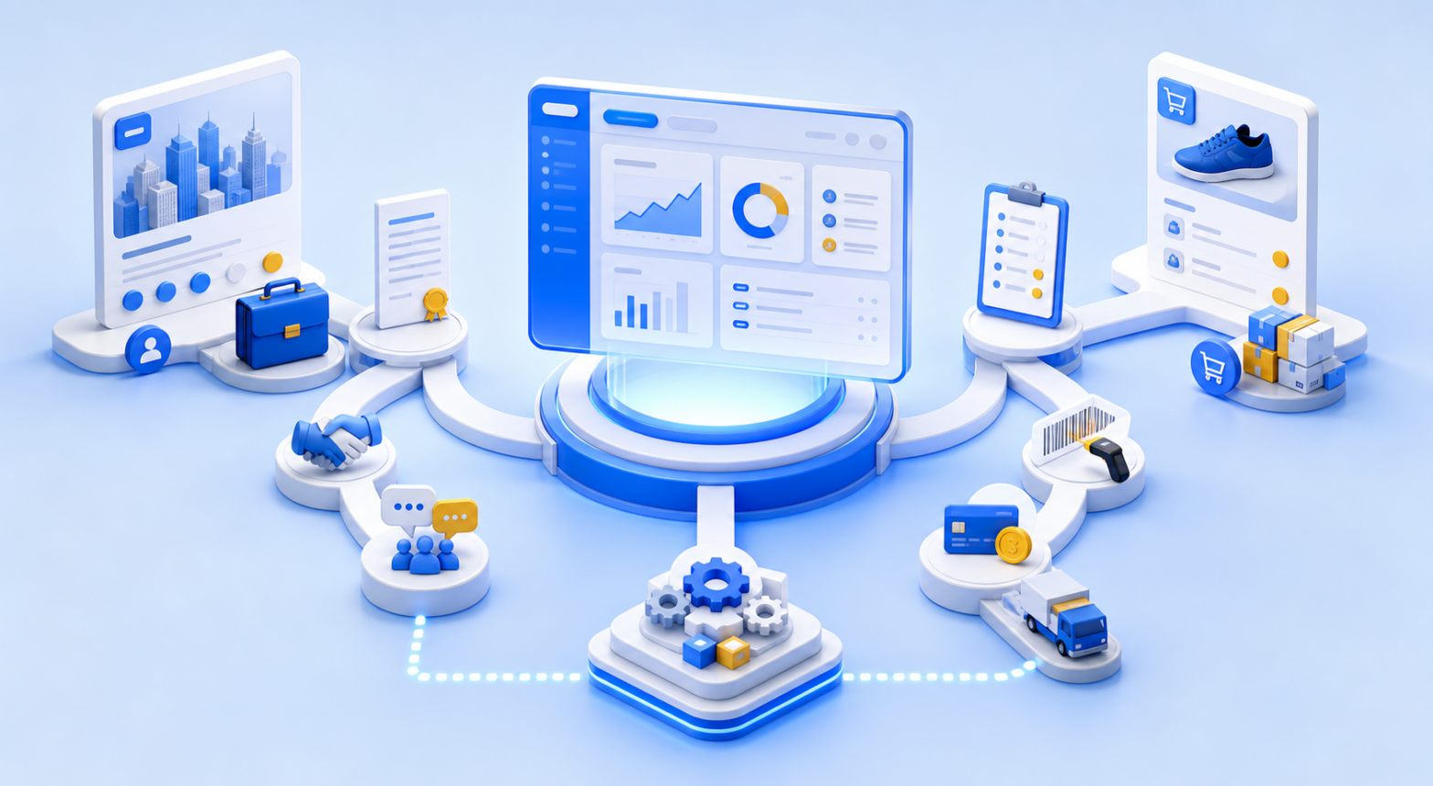 CRM как центр продаж: связи с B2B-сделками, товарными заказами, оплатой, доставкой и учётом